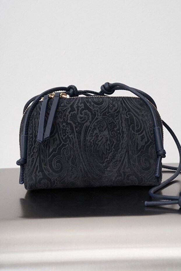 Denim Color Pattern Tiny Bag - 7