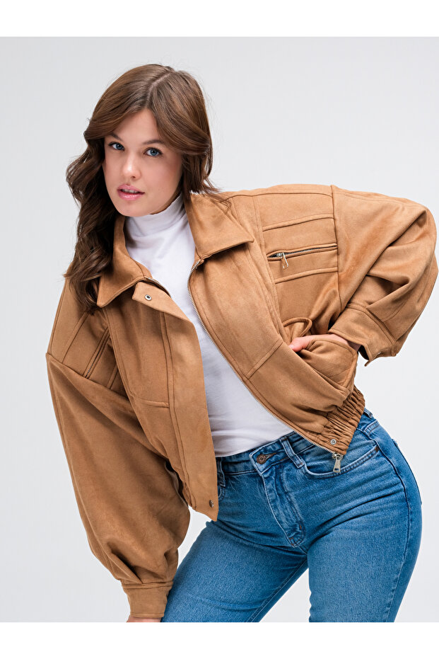 Camel Süet ceket - 2