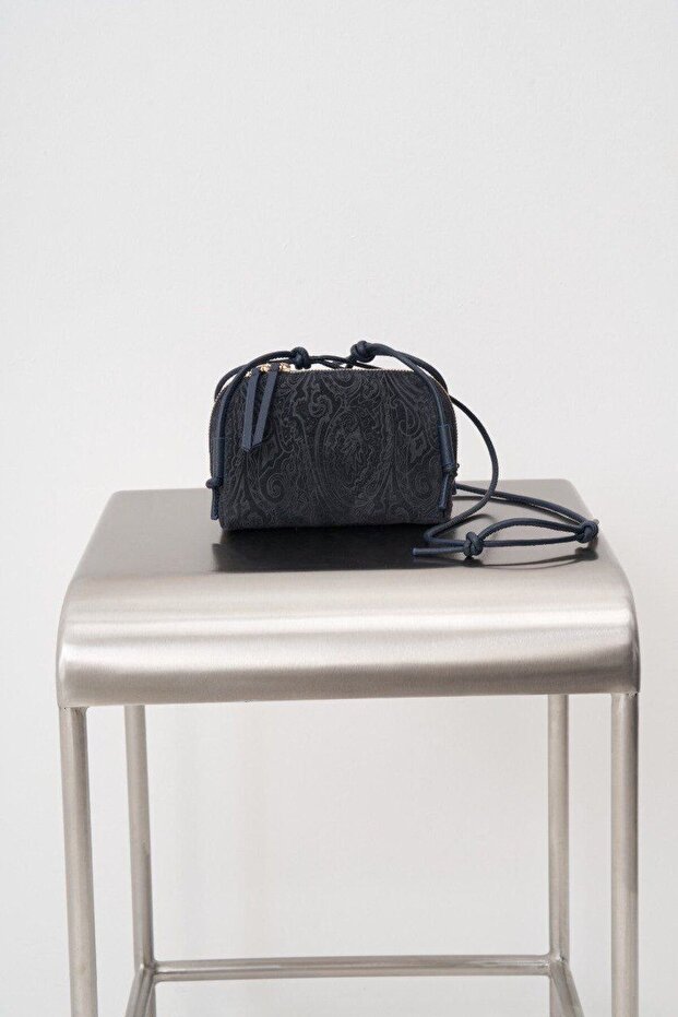 Denim Color Pattern Tiny Bag - 6