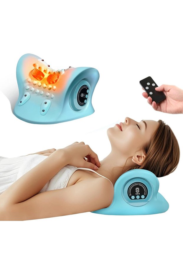 Rechargeable Portable Neck Massager Pillow 3-in-1 Shiatsu Neck & Back Massager with Remote