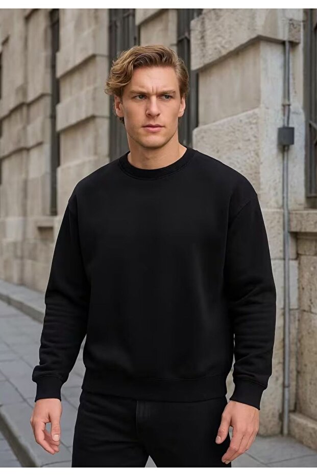 سترة رياضية رجالية بياقة دائرية وتصميم بسيط - 2