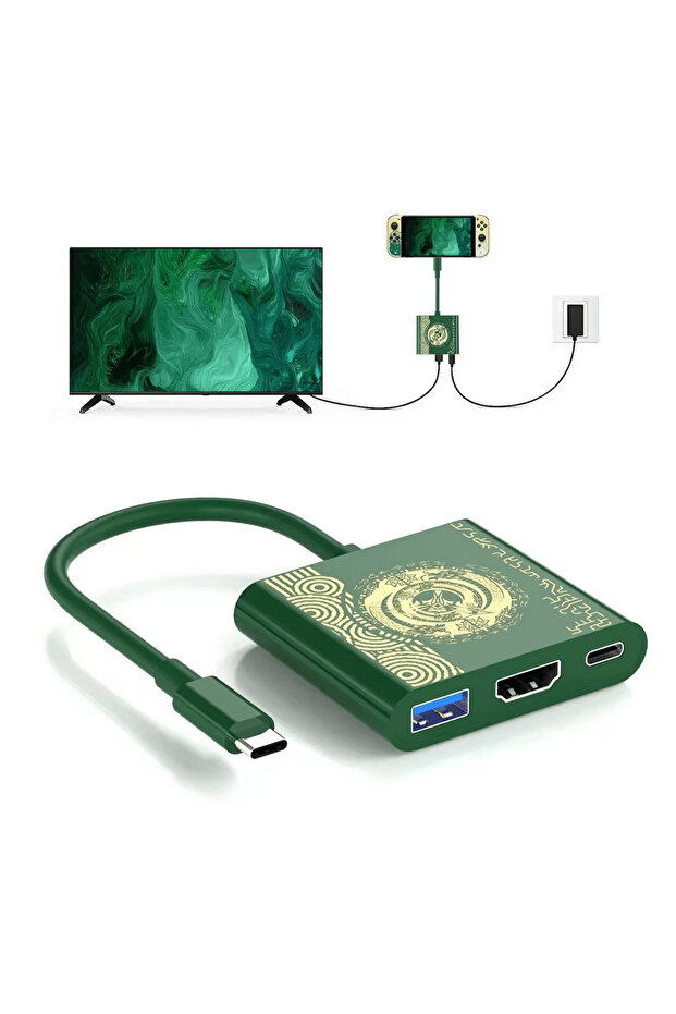 USB-C to HDMI and USB TV Dock Adapter for Switch V1 / V2 and OLED with gaming model - 4