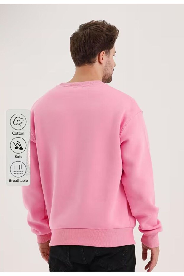 Men's Solid Basic Circular Neck Sweatshirt - 2