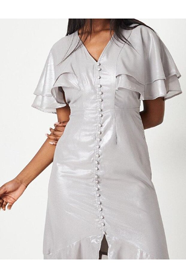 Rochie lunga, Argintiu - 2