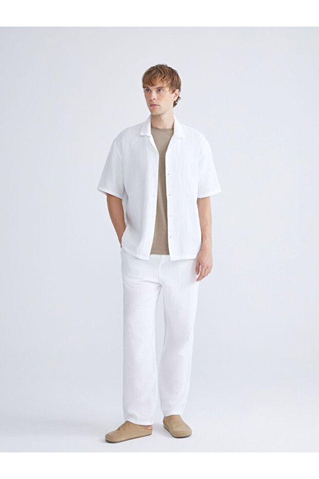 Xside White Comfortable Fit Men's Trousers