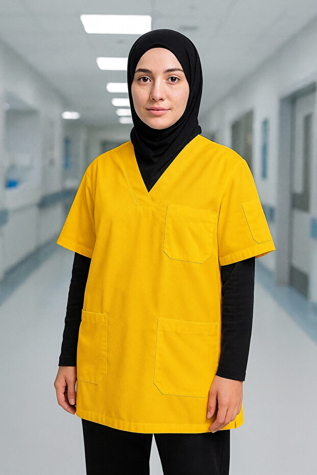ملابس التحصين الإسلامية واسعة المقاس 4 جيوب طويلة قصة فضفاضة موديل 1. زي عمل مريح من قماش عالي الجودة