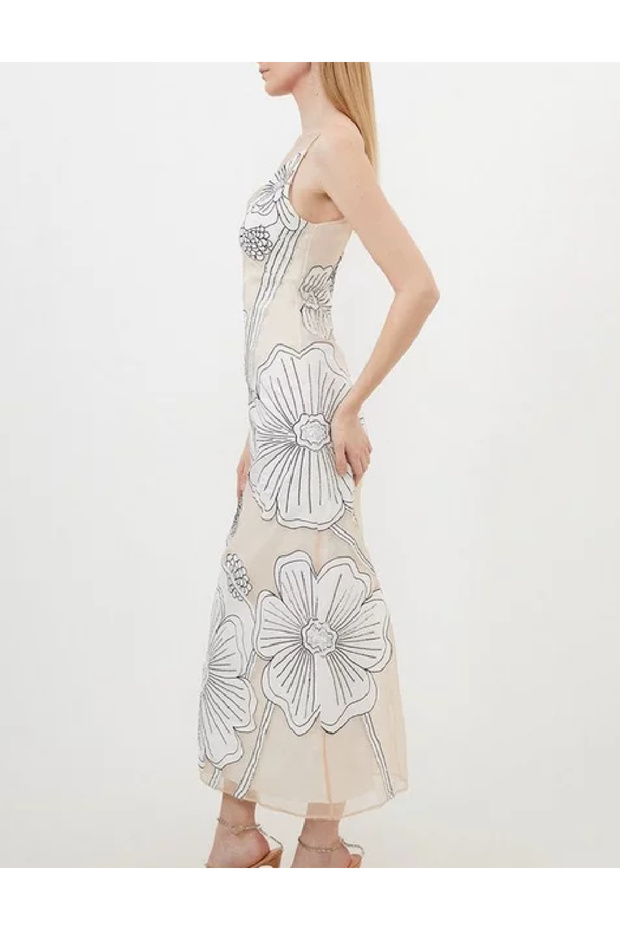 Rochie lunga, Crem - 2