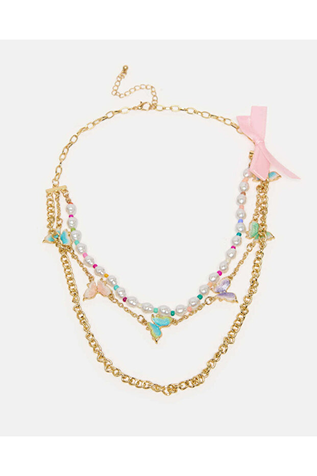 Girls Gold Embellished Necklace