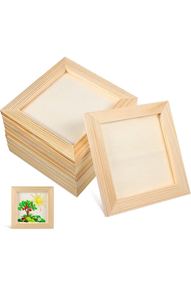 10-Piece Unfinished Wood Picture Frames (12 x 12 cm)
