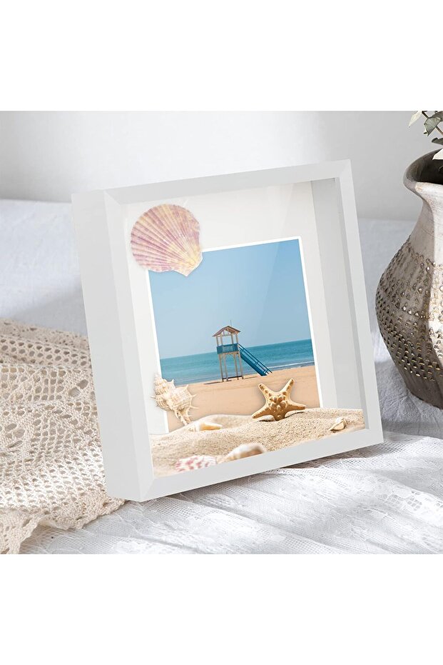 Shadow Box Frame Display Case (White, 10x10)