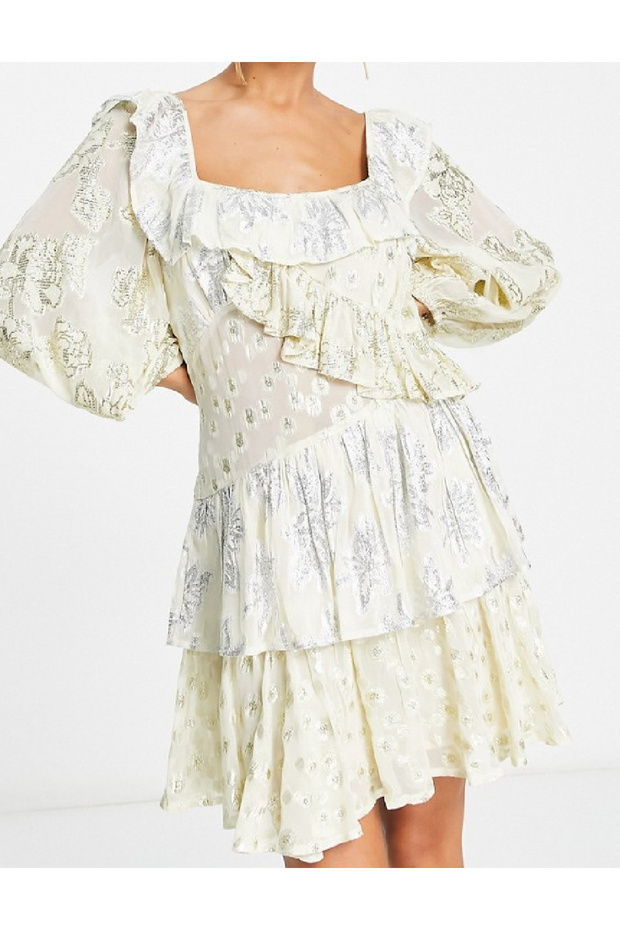 Rochie scurta, Crem - 2