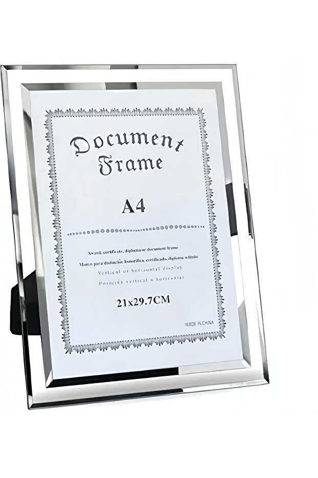A4 Picture Frame – Glass Tabletop Frame, High-Definition Glass, Silver