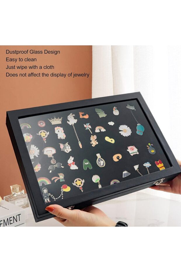 Pin Display Case, Dustproof Shadow Box Frame with Sponge Lining for Pin Collection - 4