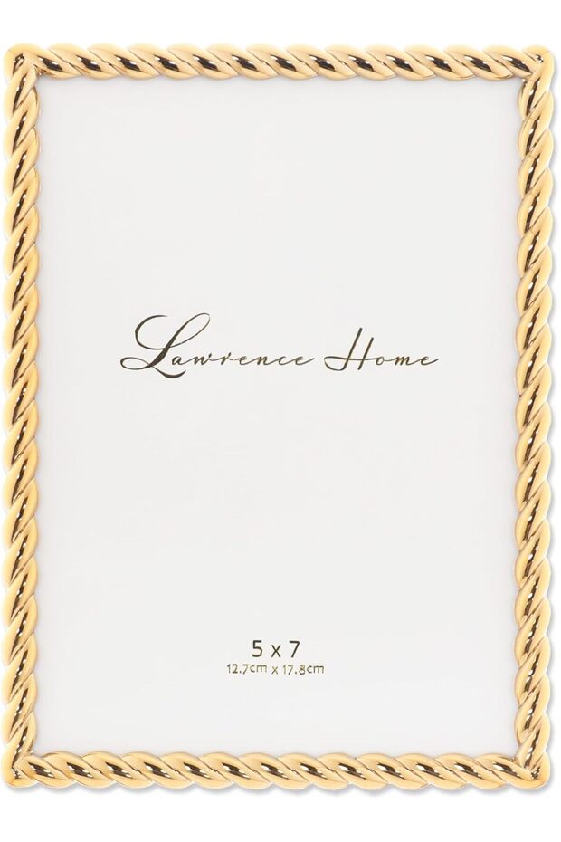 Rope Design Metal Frame, 5x7, Gold
