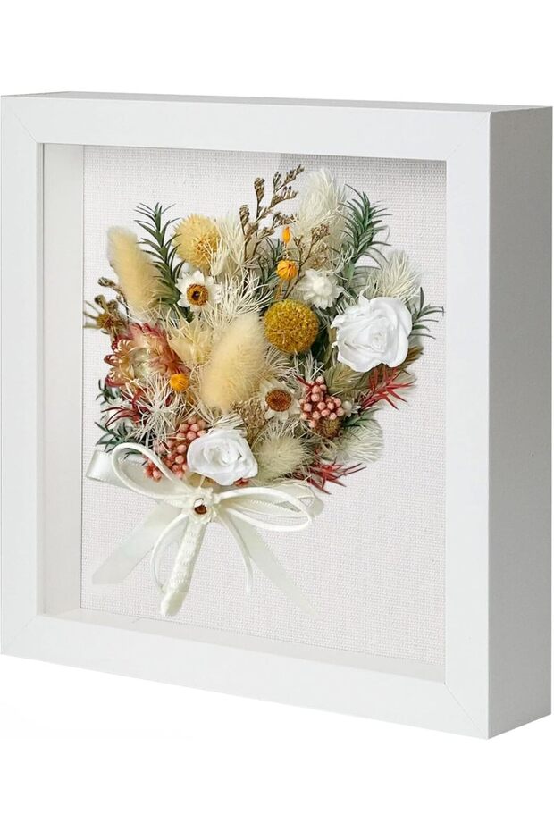 8x8/8x10/10x10/12x12 Shadow Box Picture Frame with Linen Board - White