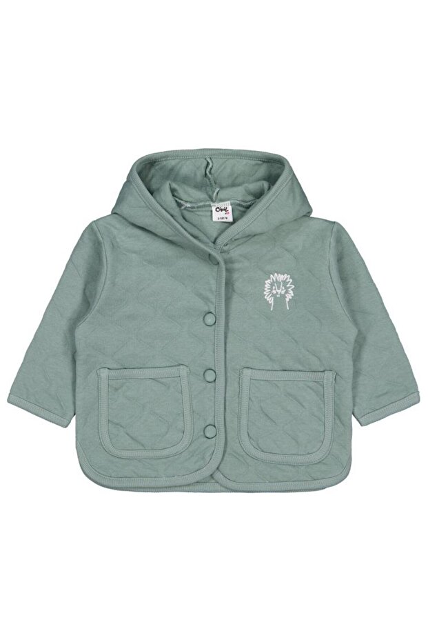 Square Pocket Embroidered Cardigan for 6-18 Months - Green 18-24 Months