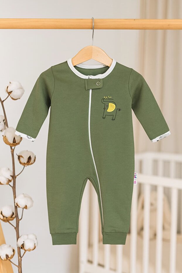 100% cotton zippered overalls