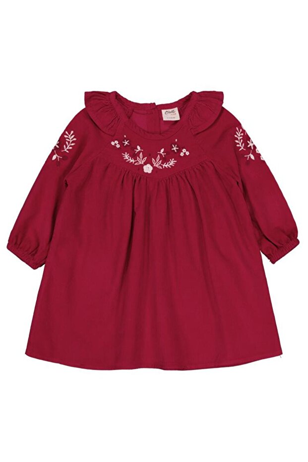 Embroidered Collar Dress for 6-18 Months - Red