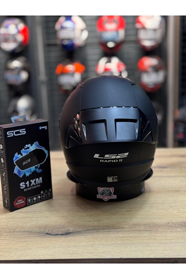 RAPID 2 RACE MAT SİYAH KASK SCS S1XM İNTERCOM - 4