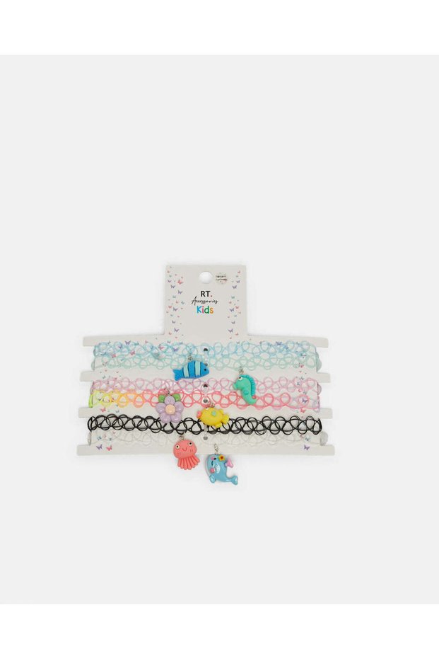 Girls Assorted Embellished Choker Set (6 Piece)