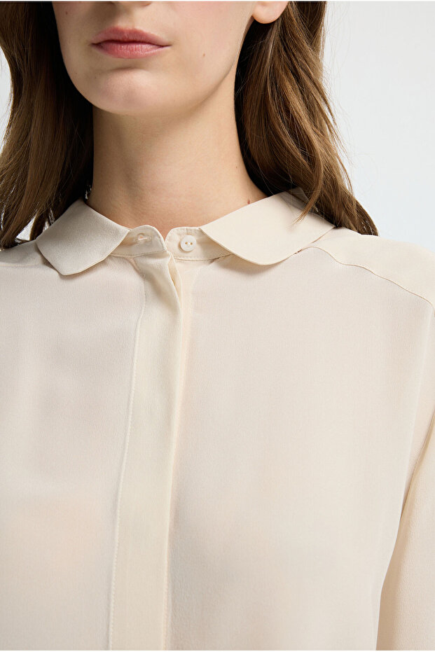 Bebe Yaka İpek Gömlek - 2