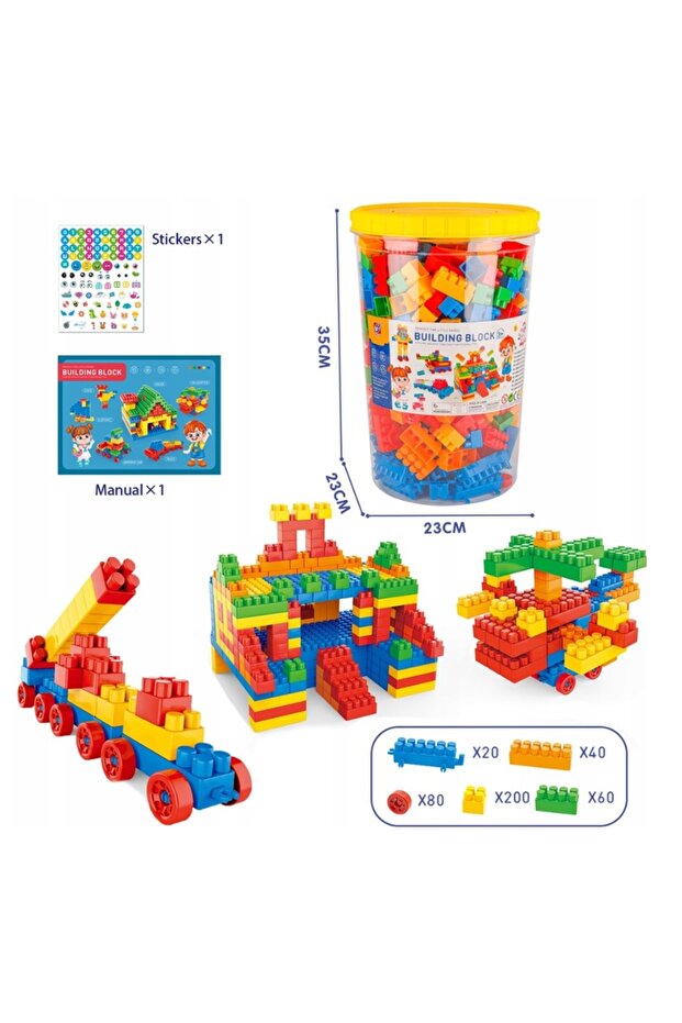 Set of 400 Multicolored Building Block Cubes in a Box - 6