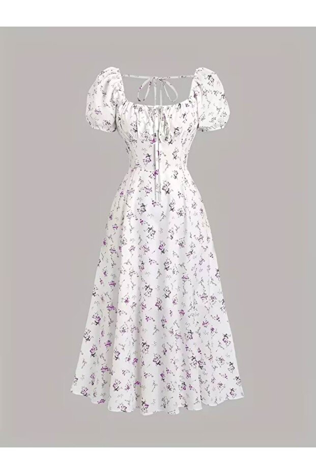 Women'S Floral Print Midi Dress