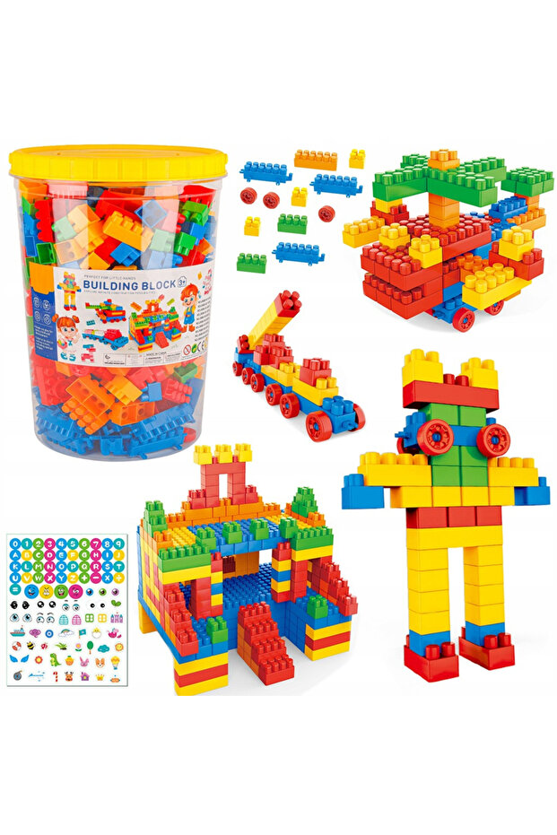 Set of 400 Multicolored Building Block Cubes in a Box - 1
