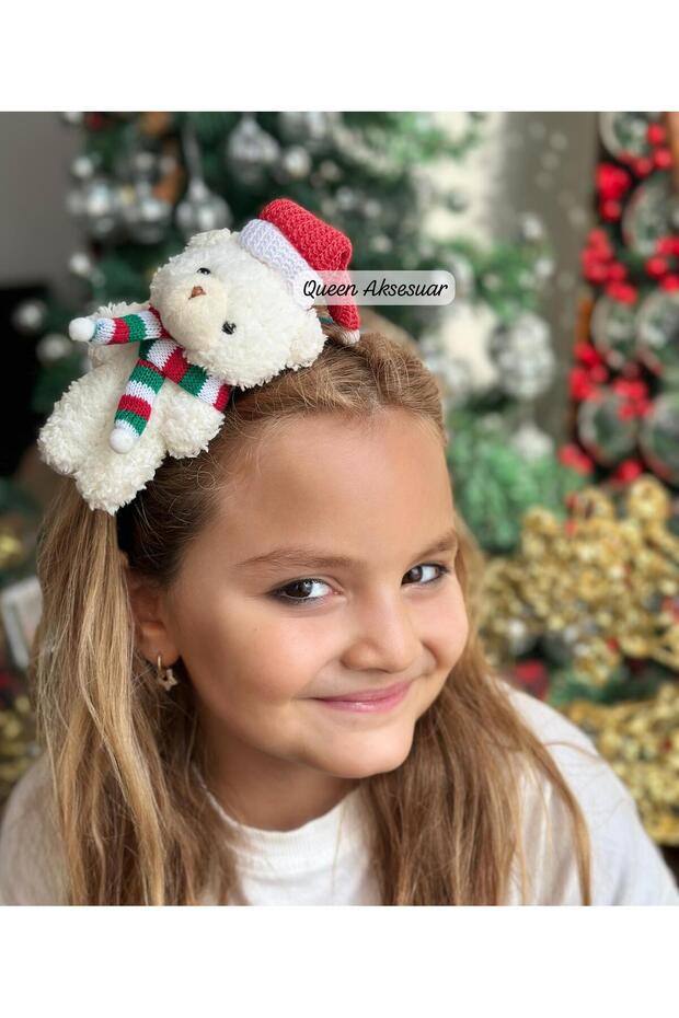 Cute Design 3D Dimensional Teddy Bear with Teddy Bear Plush Female Children's Christmas Crown Red Green