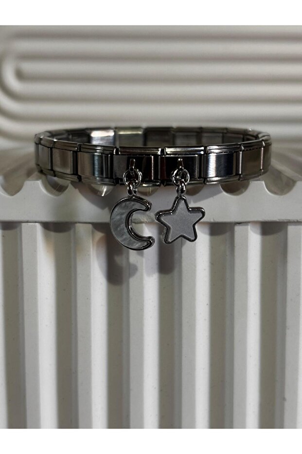 Special Series Moon&Star Stone Italian Charm Bracelet