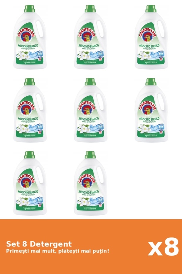 Set 8 Detergent Mosc Alb, 1575 ml