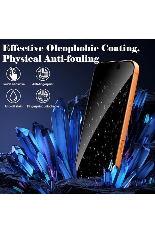 واقي شاشة متوافق مع iPhone 17 PRO بتغطية كاملة 5D غير مرئي من الجانب - 2