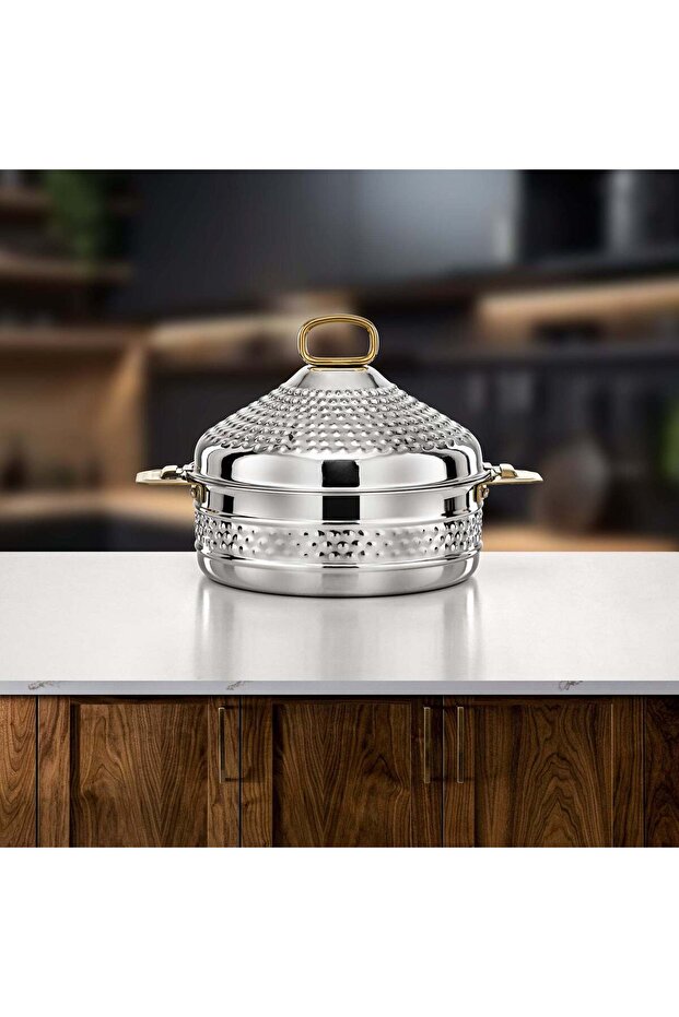Hot Pot Stainless Steel 25 cm Silver Gold – Abeer
