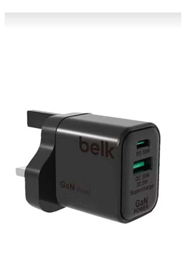 محول طاقة Belkin 45 واط مع كابل USB-C 5A بطول 1.8 متر وشحن فائق السرعة للأجهزة المتوافقة - أسود