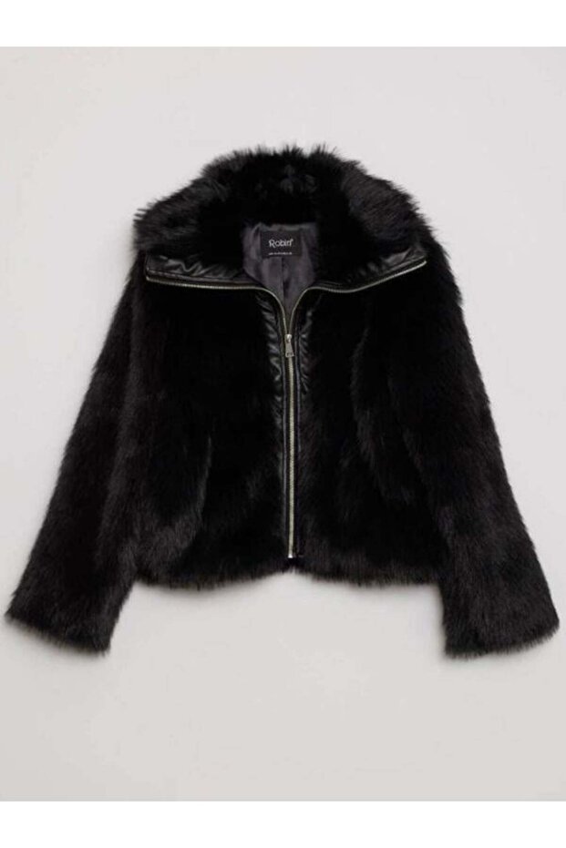 99459 Kürk Mont Siyah - 5