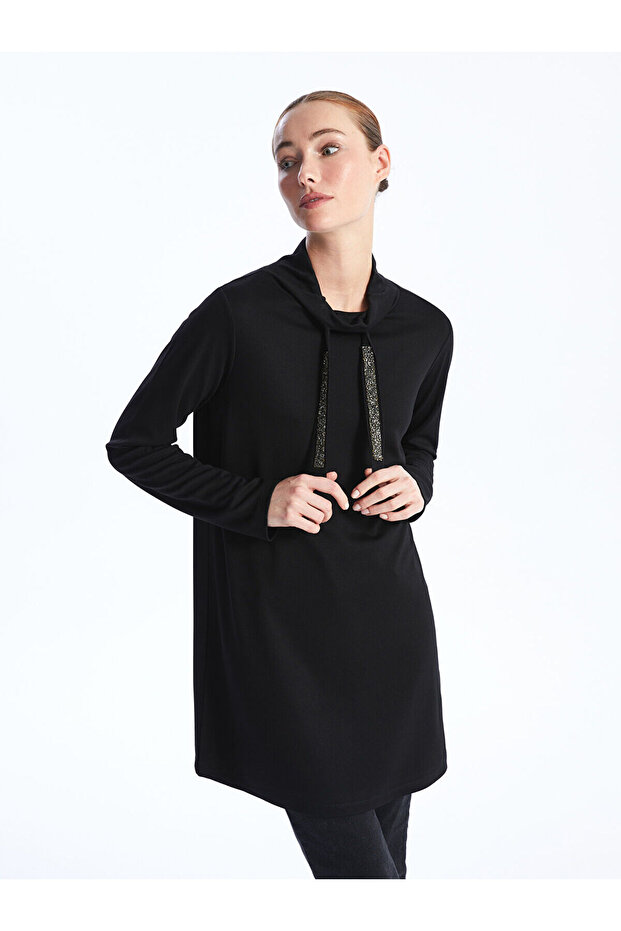 LCWAIKIKI Classic Degaje Collar Printed Long Sleeve Women's Tunic
