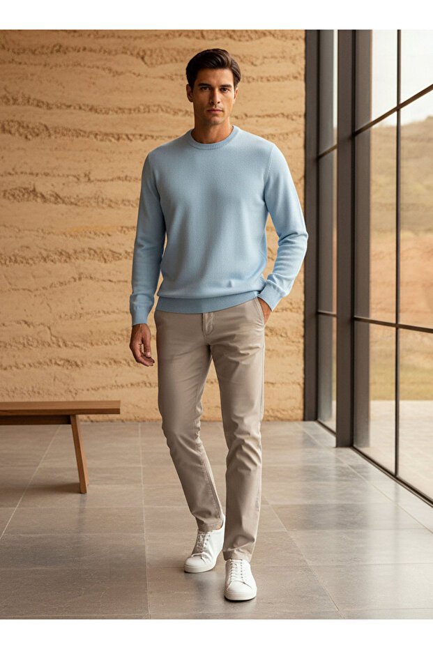 سترة رجالية ذات رقبة دائرية ومزخرفة - 2