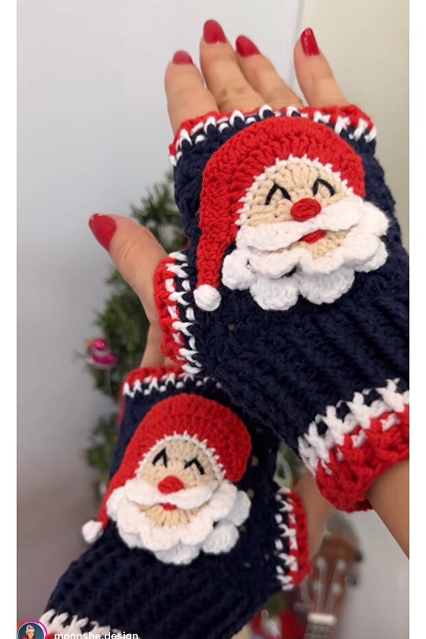 Noel baba eldıven lacıvert - 1