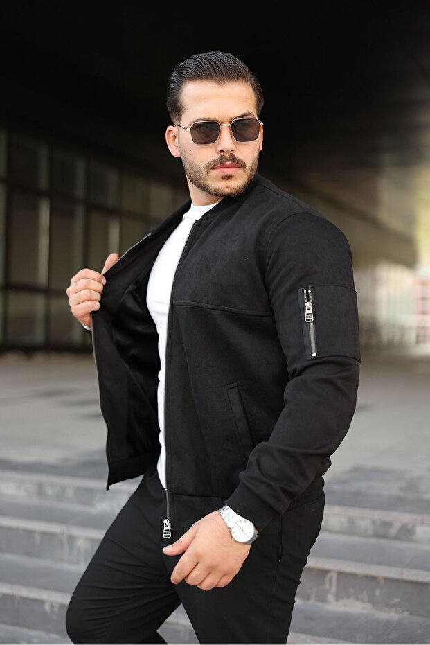 معطف رجالي من جلد الغزال