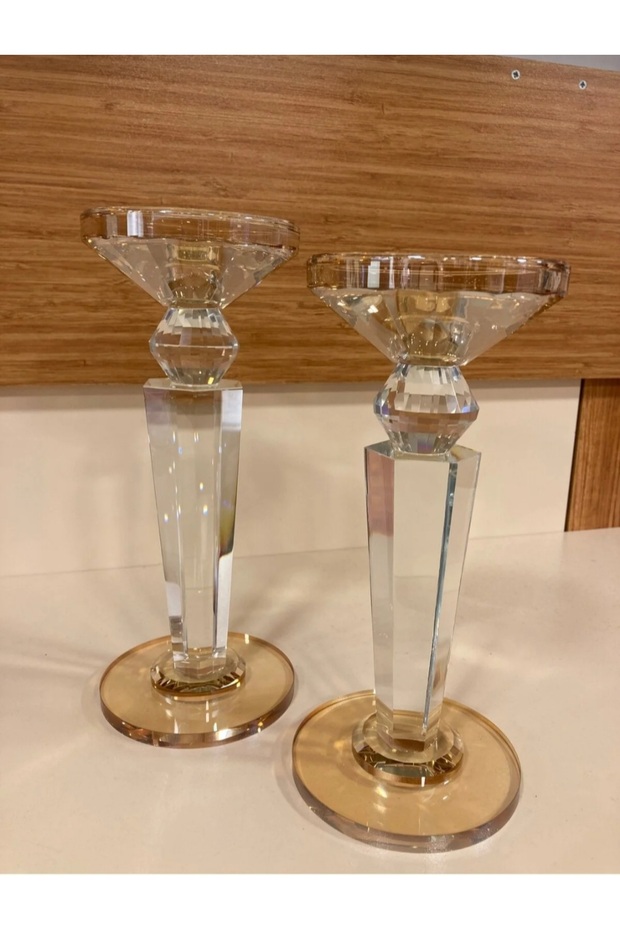 2'li Kristal Piramit Şamdan - 3