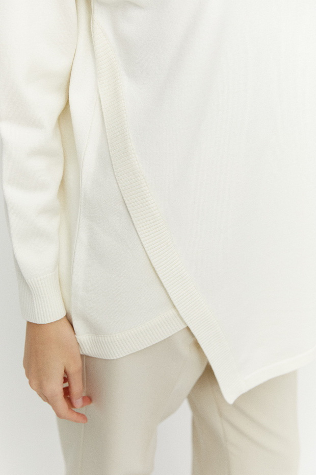 Asimetrik Kesim Basic Triko Tunik - 6