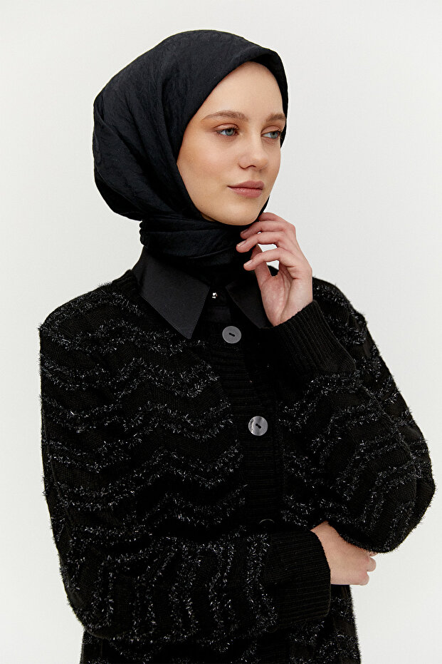 Simli Uzun Triko Hırka - 6