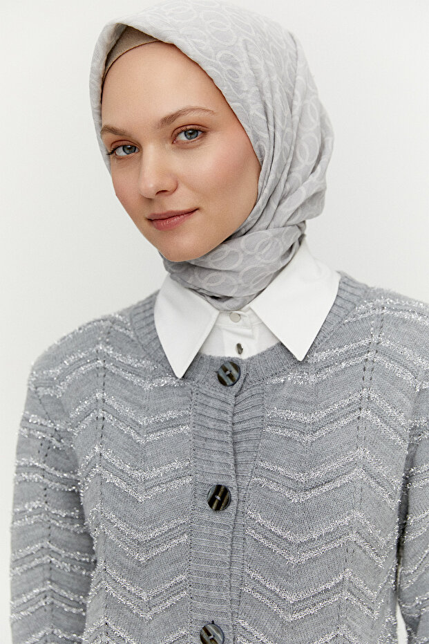 Simli Uzun Triko Hırka - 4