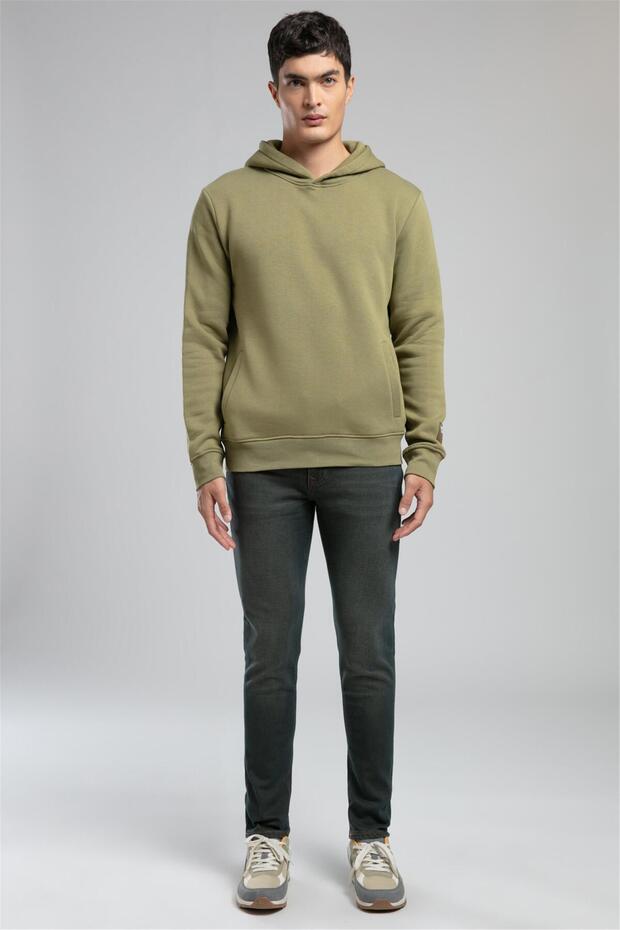 Hooded Collar Light Khaki Men's Sweatshirt 261 Lcm 241071 Nathan A. Haki̇