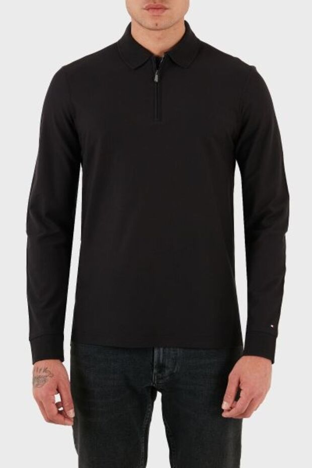 Cotton Regular Fit Cotton Half Zip Polo Neck Sweat Men's Polo Neck Sweat Mw0