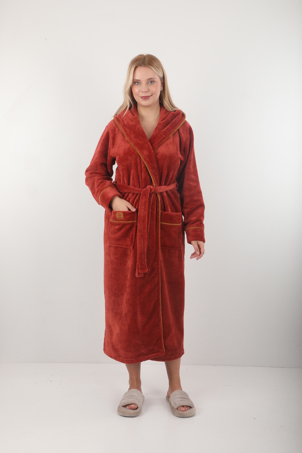 100% Bamboo Hooded Long Dressing Gown