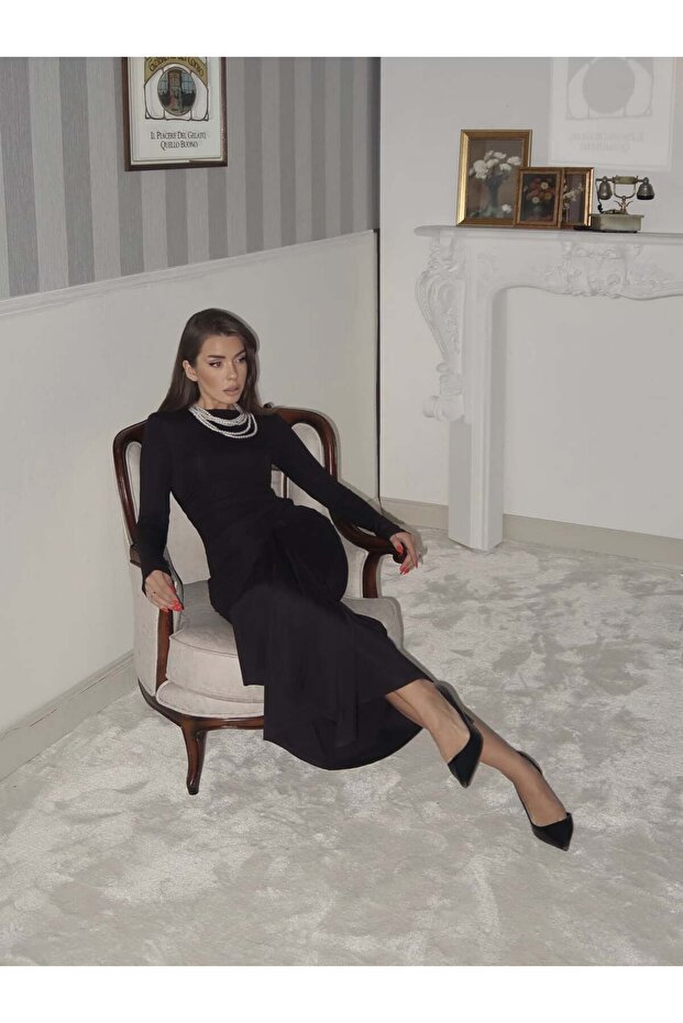 Rochie lungă neagră Sera - 1