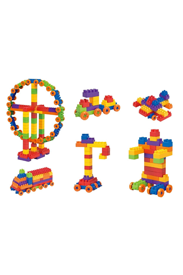 Plastic building block set with 400 elements in storage bag Kidz Time Blocks - 3