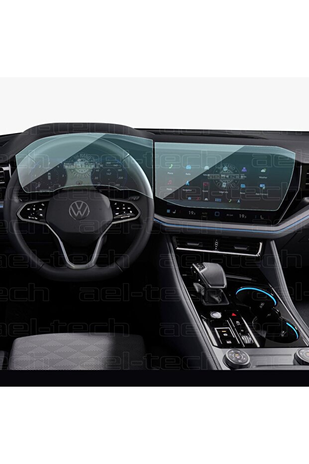 Volkswagen Touareg Compatible Navigation and Digital Instrument 9H Nano Screen Protector Set of 2