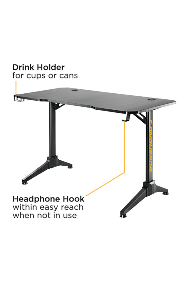 مكتب ألعاب مستطيل مريح من Conqueror - 5